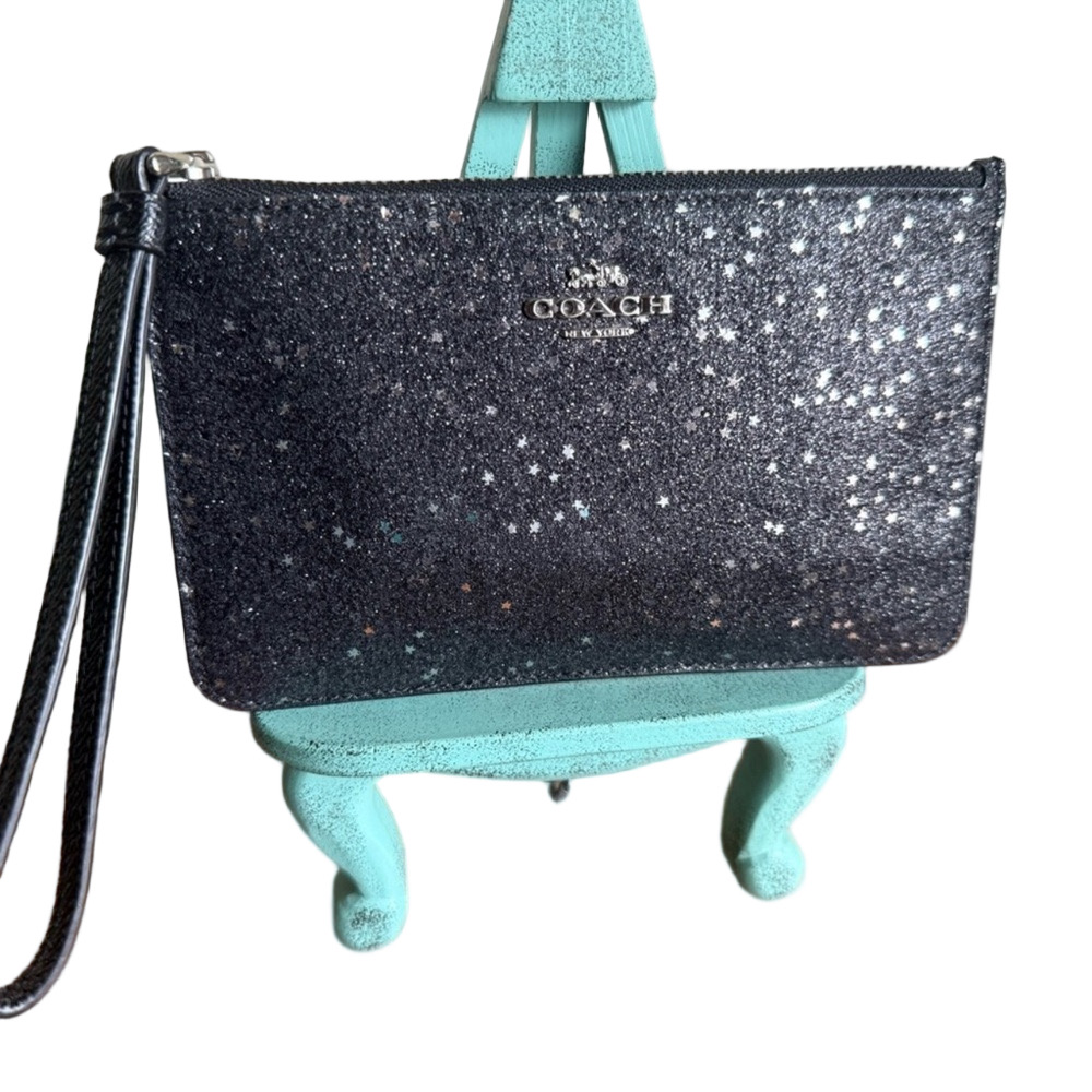 Coach Black Sparkle Star Wristlet 1941